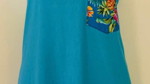 Hibiscus Pine on Tahiti Blue racerback