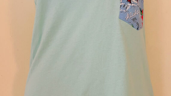 Hawaii Aloha on a mint green racerback