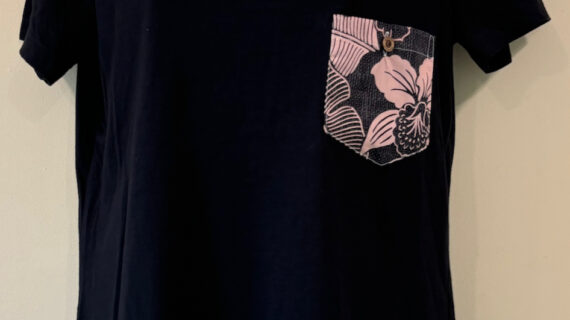 Pink Orchid on black tee